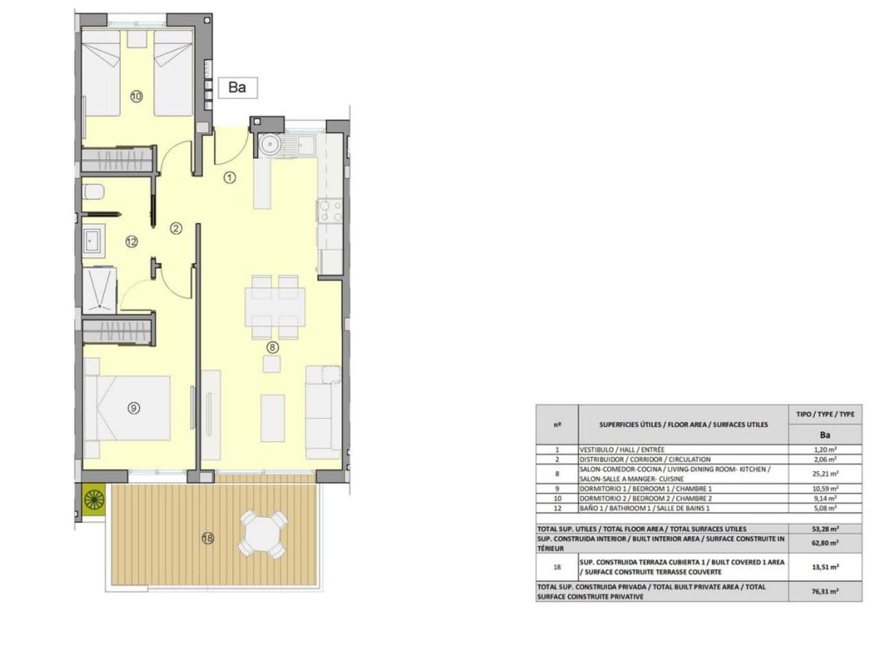 Apartamento Planta Media de 2 dormitorios en Villamartin - 38